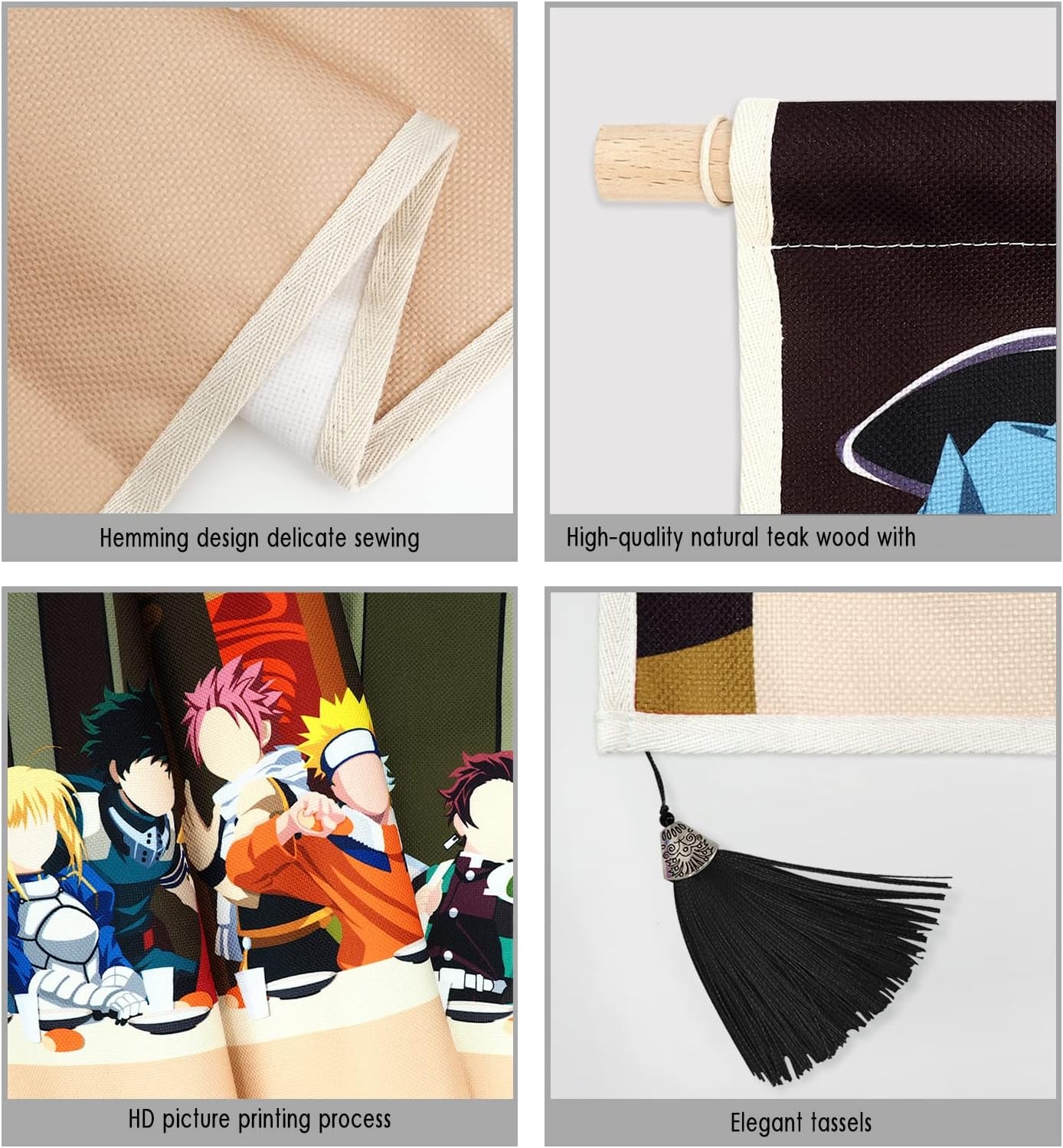 Tapestry hængende lærred vægkunst maleri anime figurer Hjem - Tilbehør og dekorationer Naty Shop