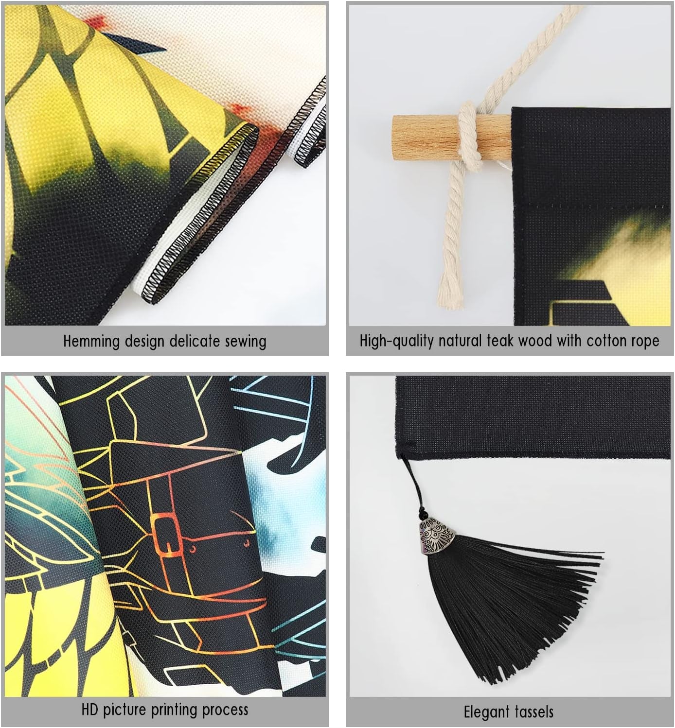 Tapestry hængende lærred vægkunst maleri japanske tegn Hjem - Tilbehør og dekorationer Naty Shop