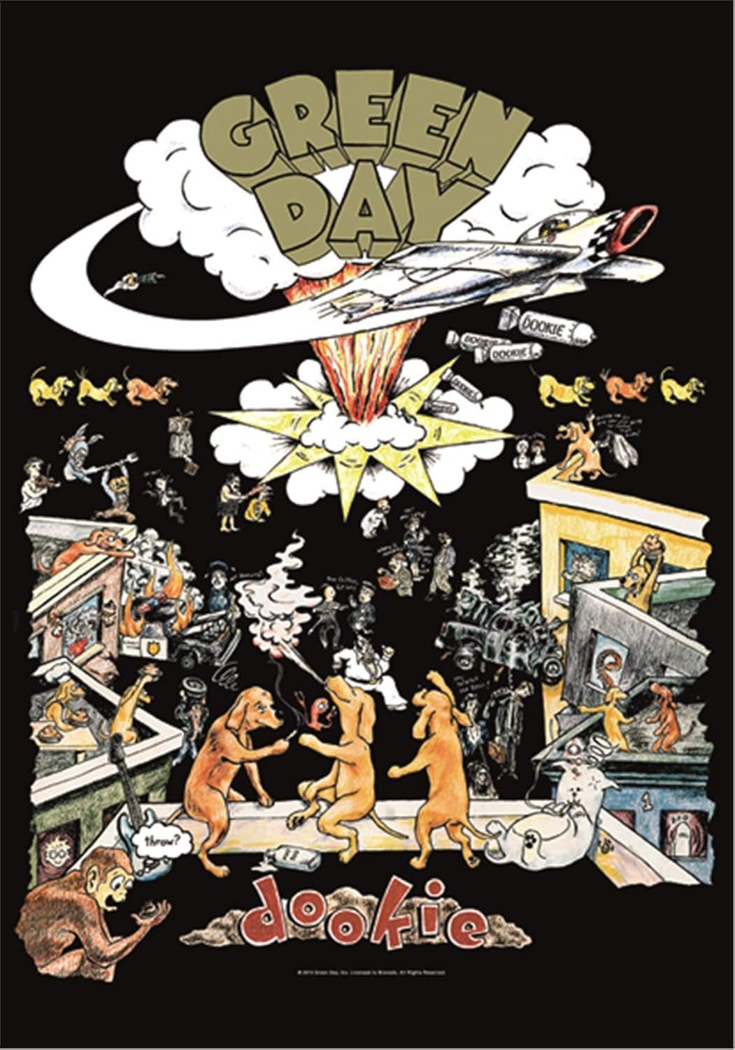 Tapestry heart rock flag original green day dookie Home - Tilbehør og dekorationer Naty Shop Standard titel