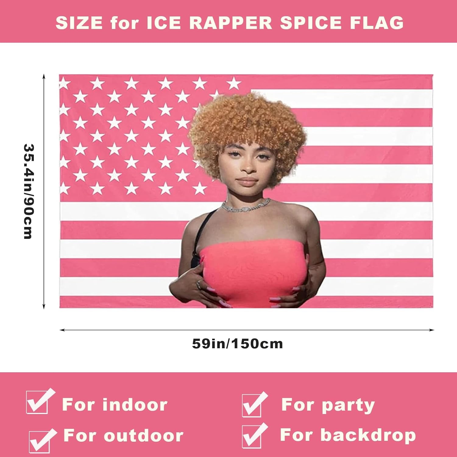Tapestry ice krydderi flag pink flag Home - Tilbehør og dekorationer Naty Shop