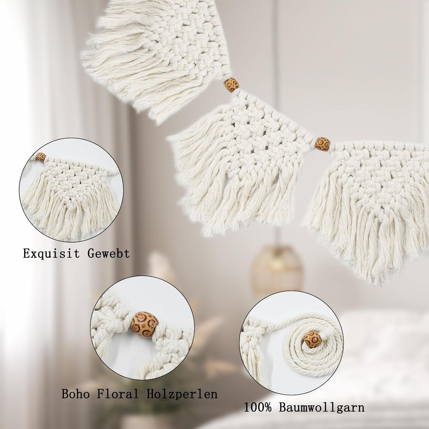 Tapestry ihonyi deco chic frynsede guirlande led Hjem - Tilbehør og dekorationer Naty Shop