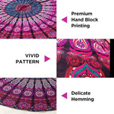 Indien gobelin strandhåndklæde rund mandala hippie violet Hjem - Tilbehør og dekorationer Naty Shop