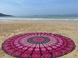 Indien gobelin strandhåndklæde rund mandala hippie violet Hjem - Tilbehør og dekorationer Naty Shop Standardtitel