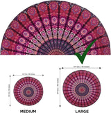 Indien gobelin strandhåndklæde rund mandala hippie violet Hjem - Tilbehør og dekorationer Naty Shop