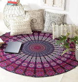 Indien gobelin strandhåndklæde rund mandala hippie violet Hjem - Tilbehør og dekorationer Naty Shop