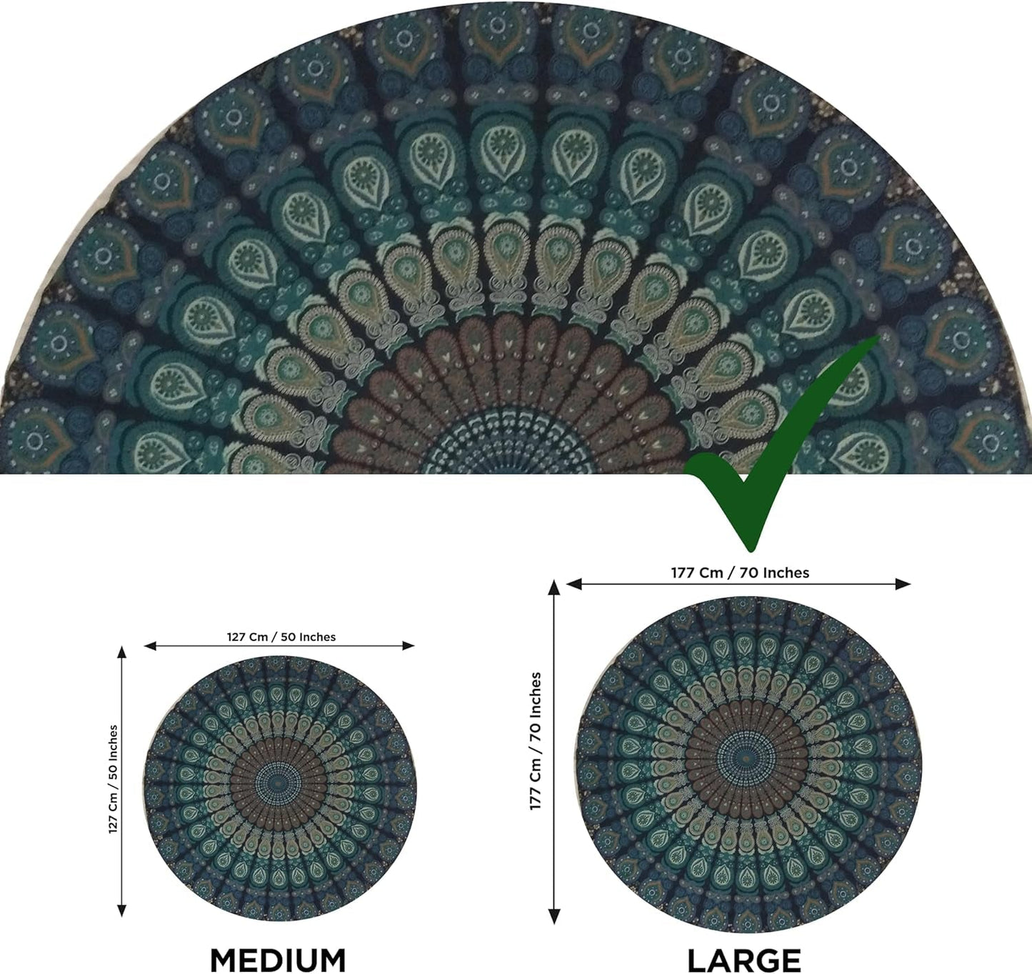 Indien gobelin badehåndklæde rund mandala hippie stor Indian Home - Accessories and Decorations Naty Shop