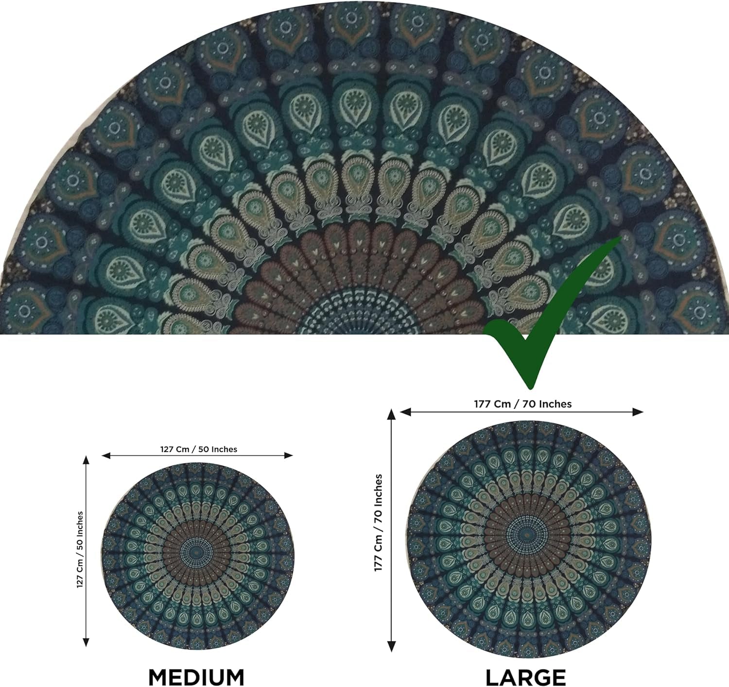 Indien gobelin badehåndklæde rund mandala hippie stor Indian Home - Accessories and Decorations Naty Shop