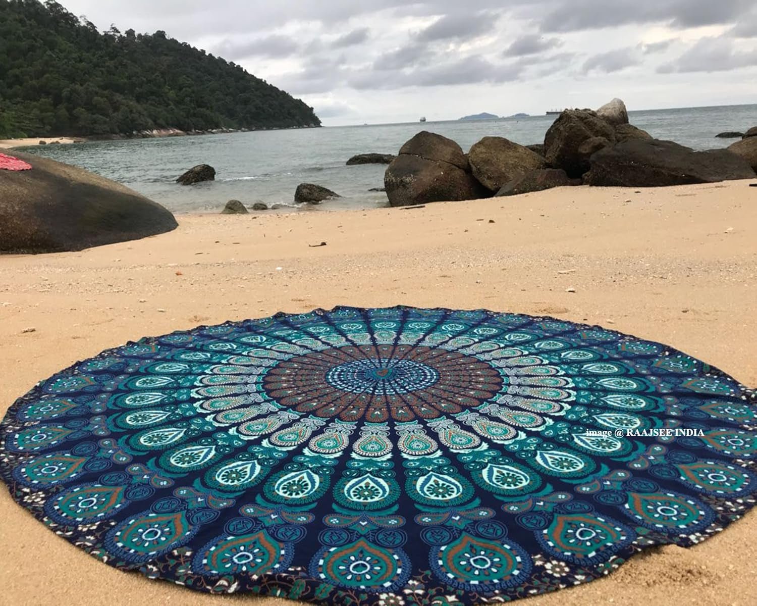 Indien gobelin strandhåndklæde rund mandala hippie stor indisk hjem - tilbehør og dekorationer Naty Shop Standard titel
