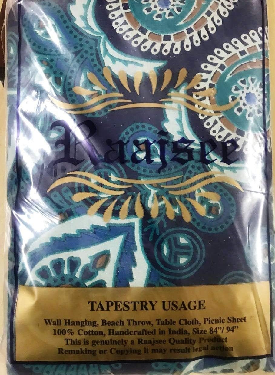Indisk gobelin psykedelisk mandala blå turkis elefant Hjem - Tilbehør og dekorationer Naty Shop