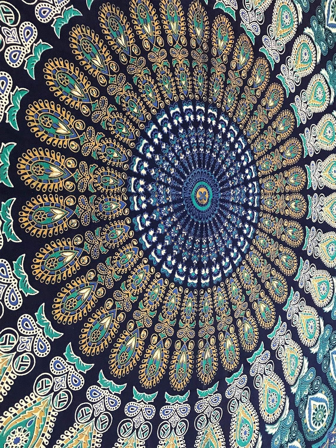 Indisk gobelin psykedelisk mandala blå turkis elefant Hjem - Tilbehør og dekorationer Naty Shop