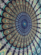 Indisk gobelin psykedelisk mandala blå turkis elefant Hjem - Tilbehør og dekorationer Naty Shop