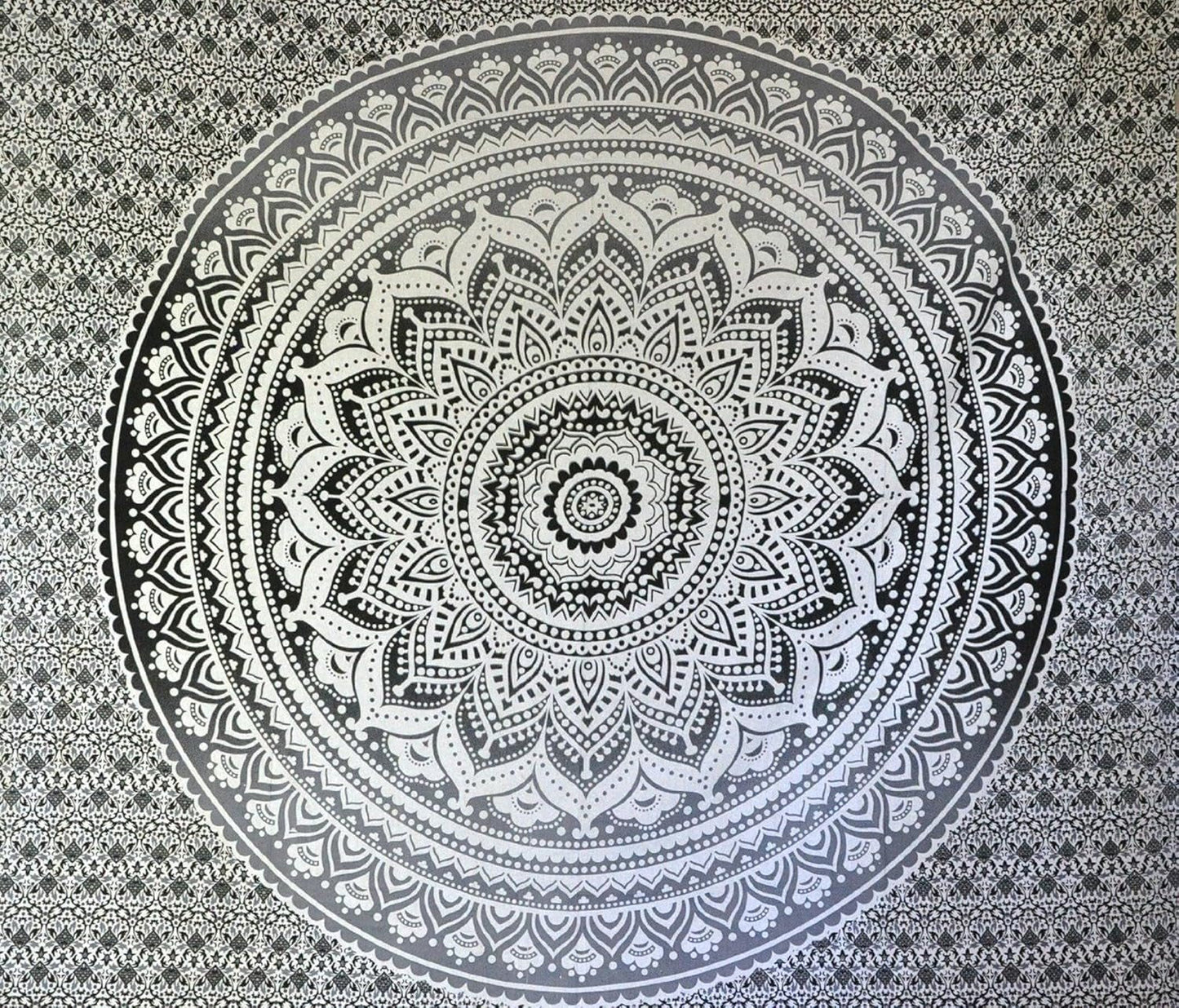 Indisk gobelin psykedelisk mandala sort hvid Indien Home - Tilbehør og dekorationer Naty Shop