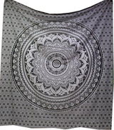 Indisk gobelin psykedelisk mandala sort hvid Indien Hjem - Tilbehør og dekorationer Naty Shop Standardtitel