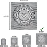 Indisk gobelin psykedelisk mandala sort hvid Indien Home - Tilbehør og dekorationer Naty Shop