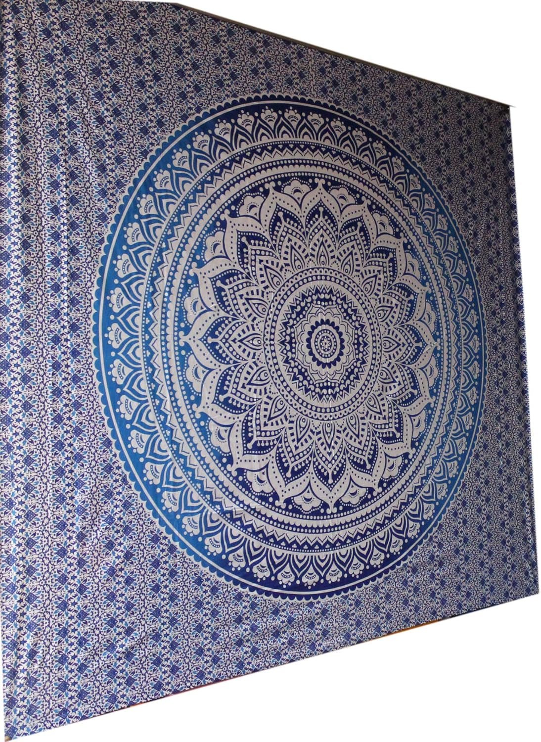 Indisk blå mandala gobelin æstetisk værelse dekoration Hjem - Tilbehør og dekorationer Naty Shop