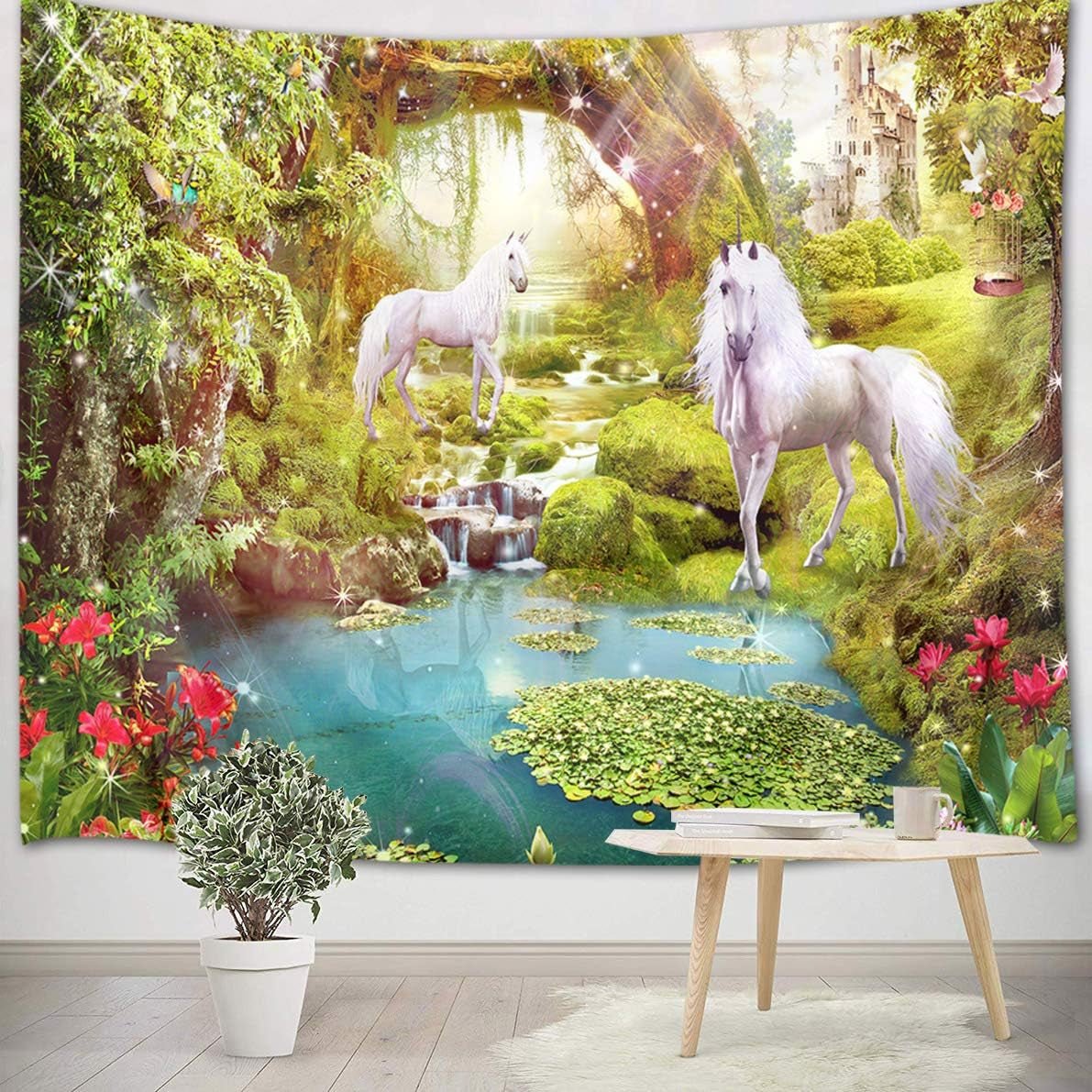Japansk gobelin panza røde kirsebærblomster solvæg Hjem - Tilbehør og dekorationer Naty Shop Multi 11 235L X 180B Cm