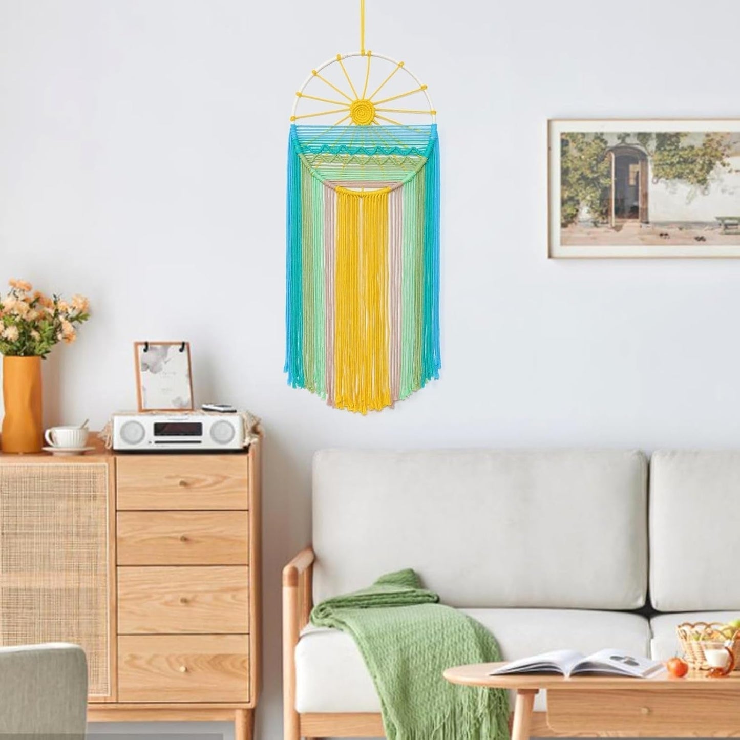 Tapestry lomohoo dreamcatcher gobelin solmønster regnbueværelse Hjem - Tilbehør og dekorationer Naty Shop