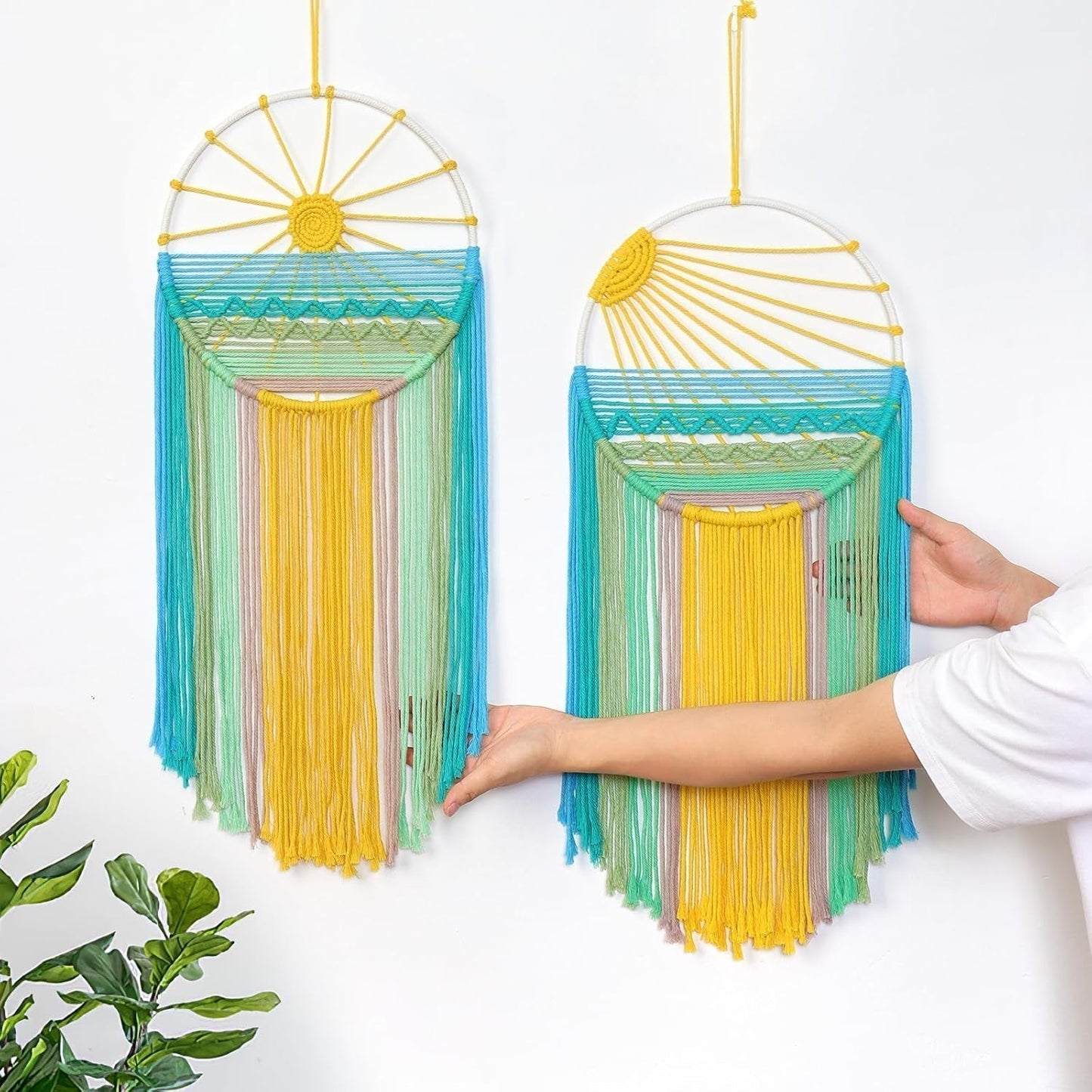 Tapestry lomohoo dreamcatcher gobelin solmønster regnbueværelse Hjem - Tilbehør og dekorationer Naty Shop