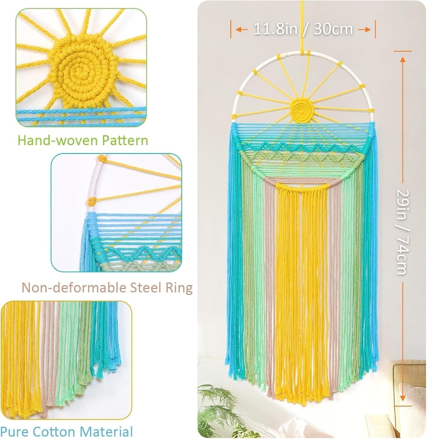 Tapestry lomohoo dreamcatcher gobelin solmønster regnbueværelse Hjem - Tilbehør og dekorationer Naty Shop