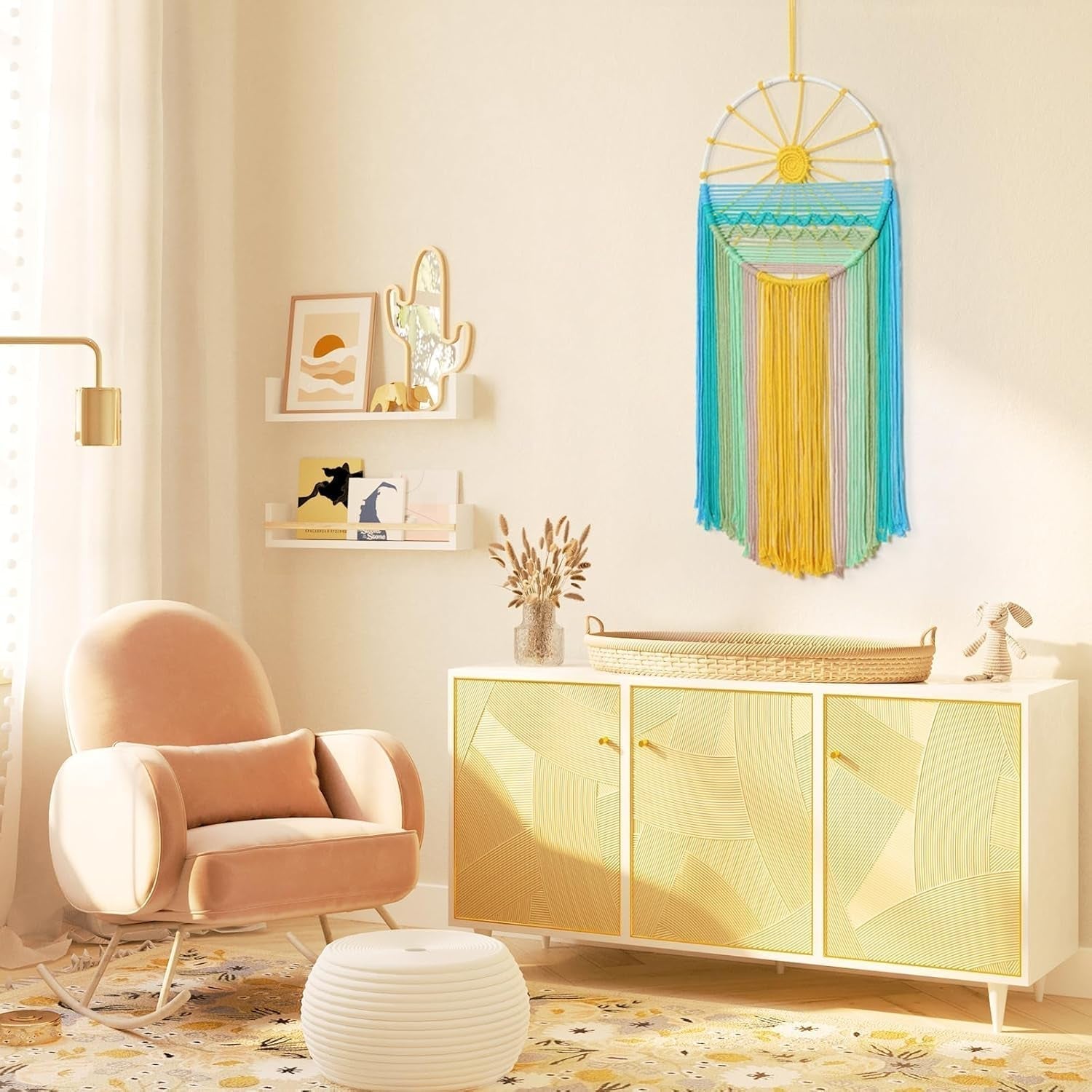 Tapestry lomohoo dreamcatcher gobelin solmønster regnbueværelse Hjem - Tilbehør og dekorationer Naty Shop