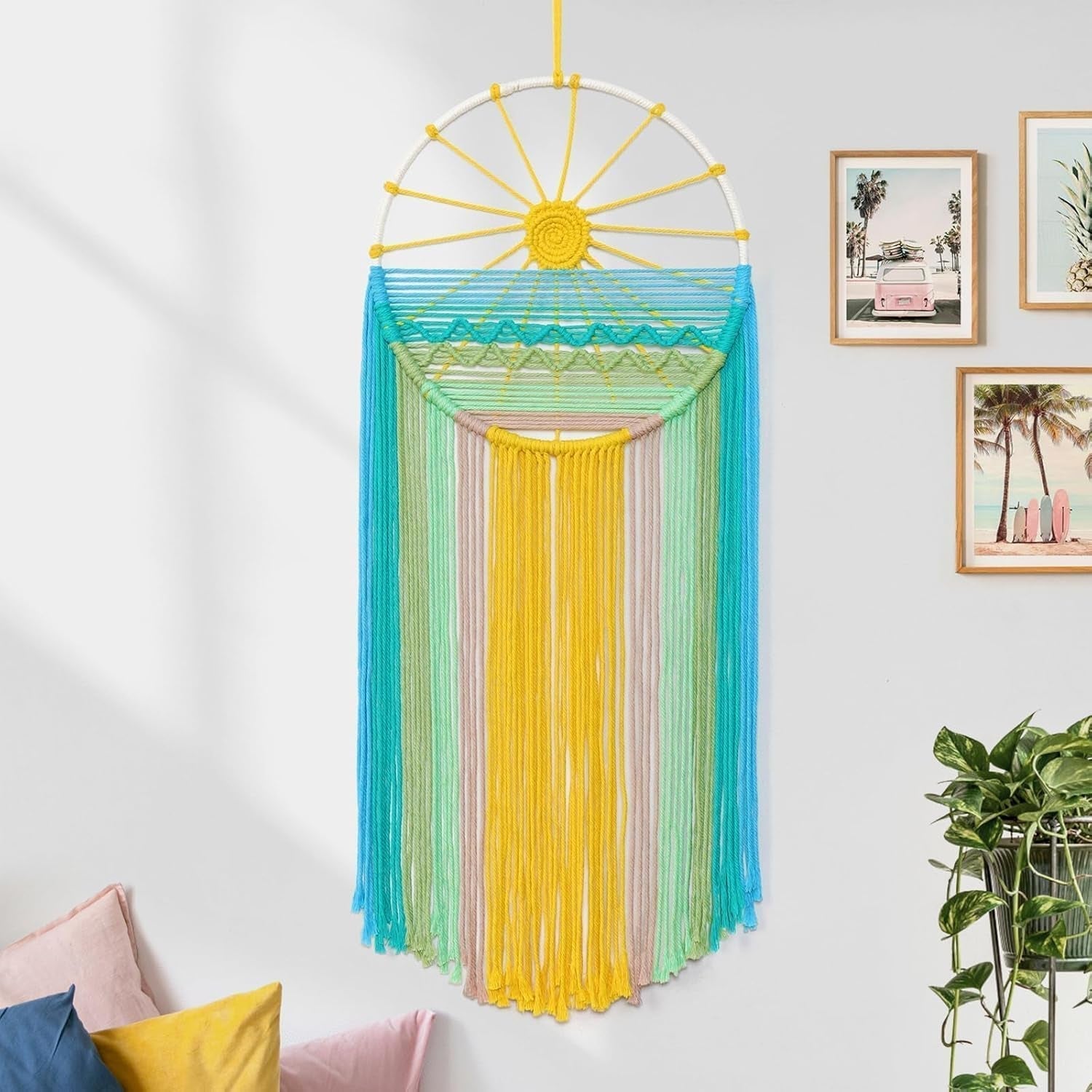 Tapestry lomohoo dreamcatcher gobelin model regnbue solrum Hjem - Tilbehør og dekorationer Naty Shop Ray of the sun