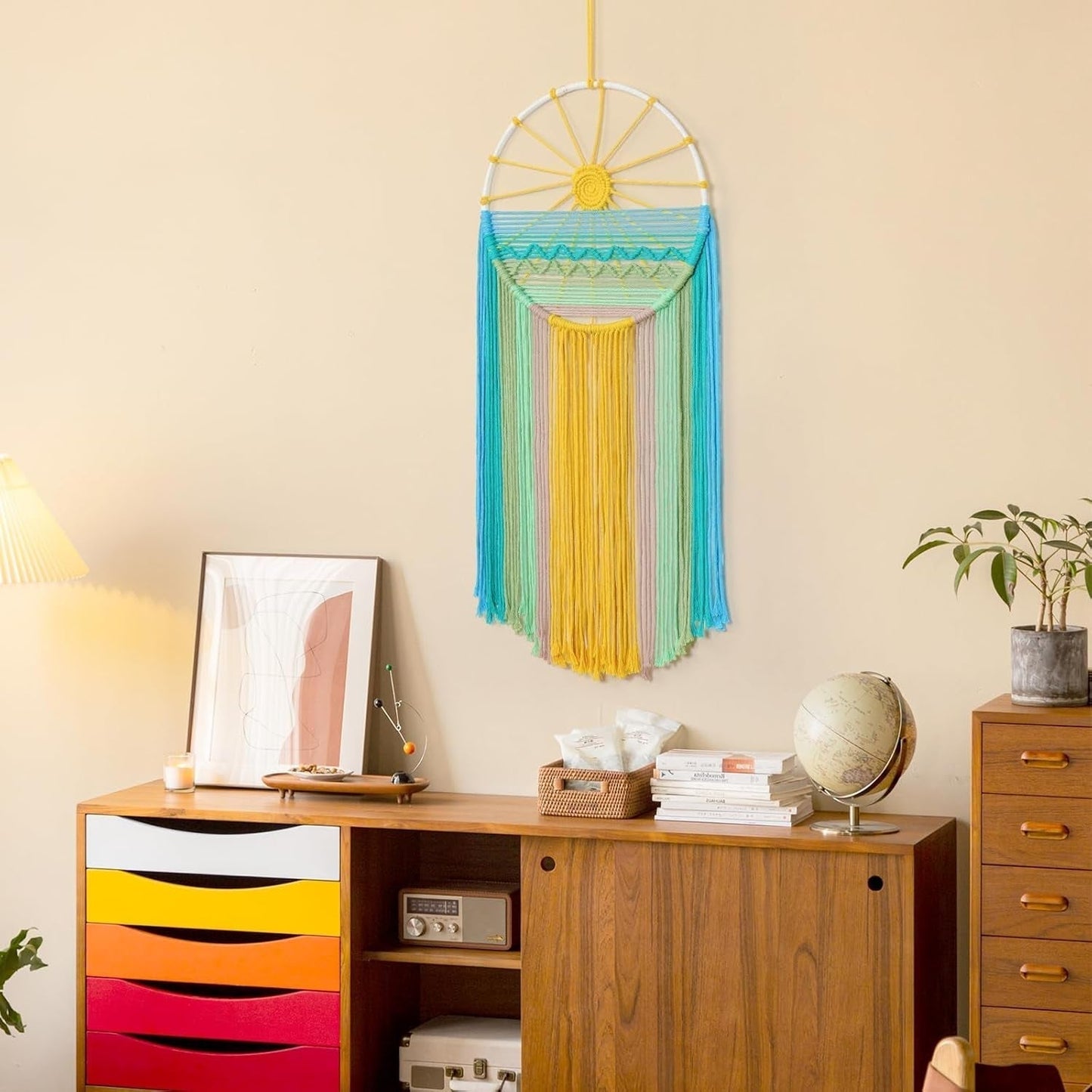 Tapestry lomohoo dreamcatcher gobelin solmønster regnbueværelse Hjem - Tilbehør og dekorationer Naty Shop