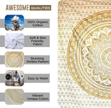 Mandala gobelin værelse dekoration æstetisk guld hvidt lærred Hjem - Tilbehør og dekorationer Naty Shop