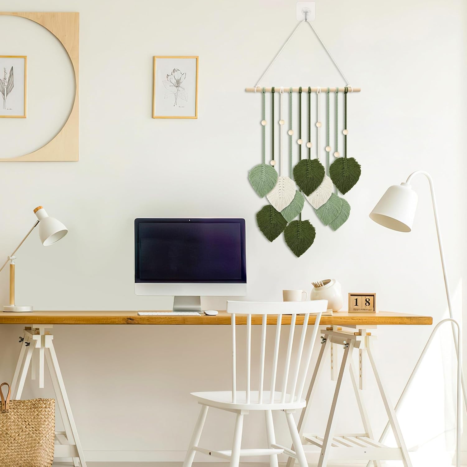 Tapestry træperler grønne blade krog Hjem - Tilbehør og dekorationer Naty Shop
