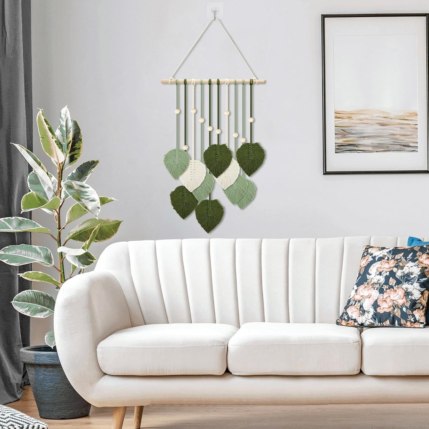 Tapestry træperler grønne blade krog Hjem - Tilbehør og dekorationer Naty Shop