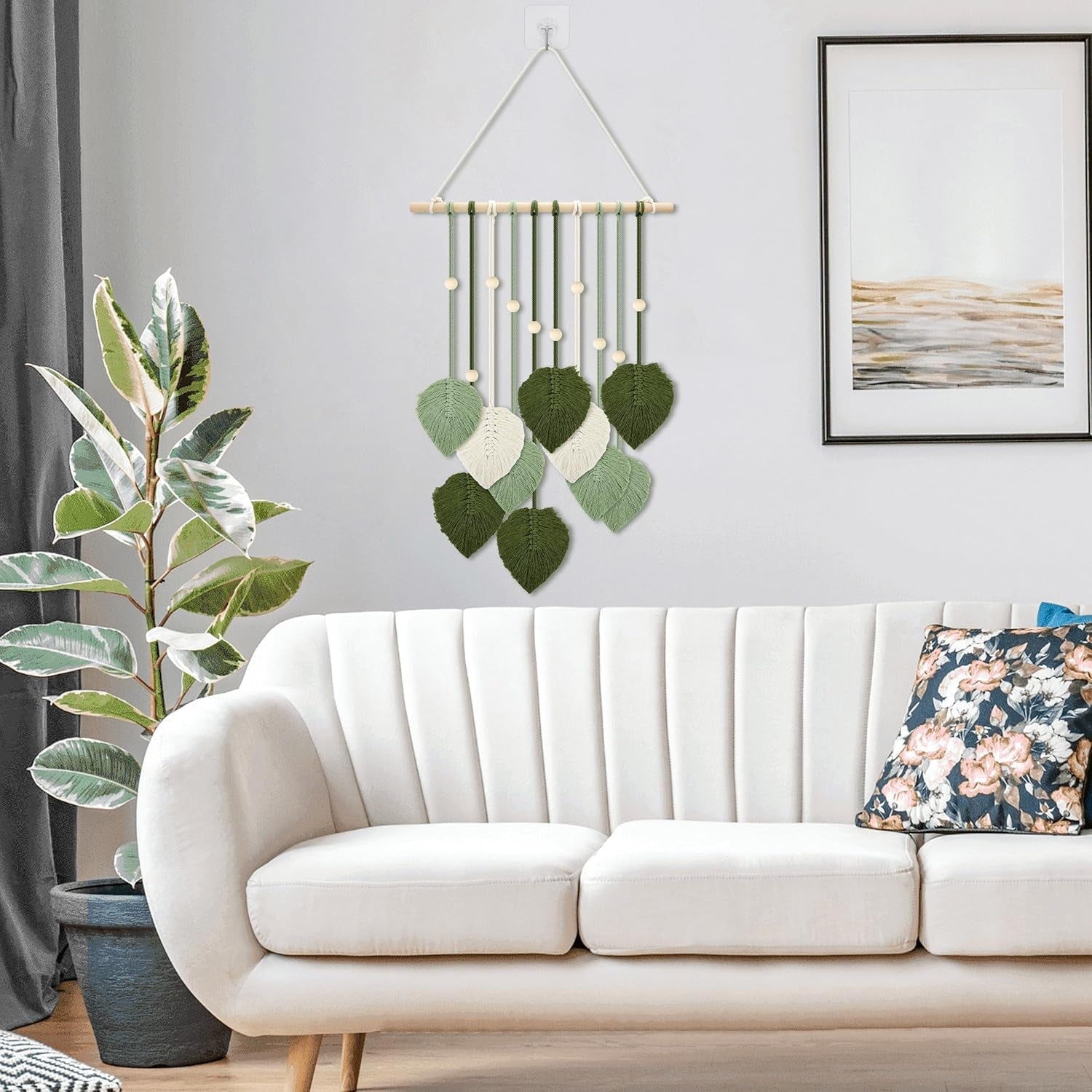 Tapestry træperler grønne blade krog Hjem - Tilbehør og dekorationer Naty Shop