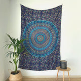 Gobelin momomus mandala farvet bomuld orientalsk design Hjem - Tilbehør og dekorationer Naty Shop Blå C 135L X 210B Cm