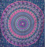 Gobelin momomus mandala farvet orientalsk design i bomuld Hjem - Tilbehør og dekorationer Naty Shop Violet A 210L X 230B Cm