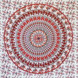 Tapestry momomus mandala farverige orientalske designs i bomuld Hjem - Tilbehør og dekorationer Naty Shop Hvid-orange 210L X 230B Cm