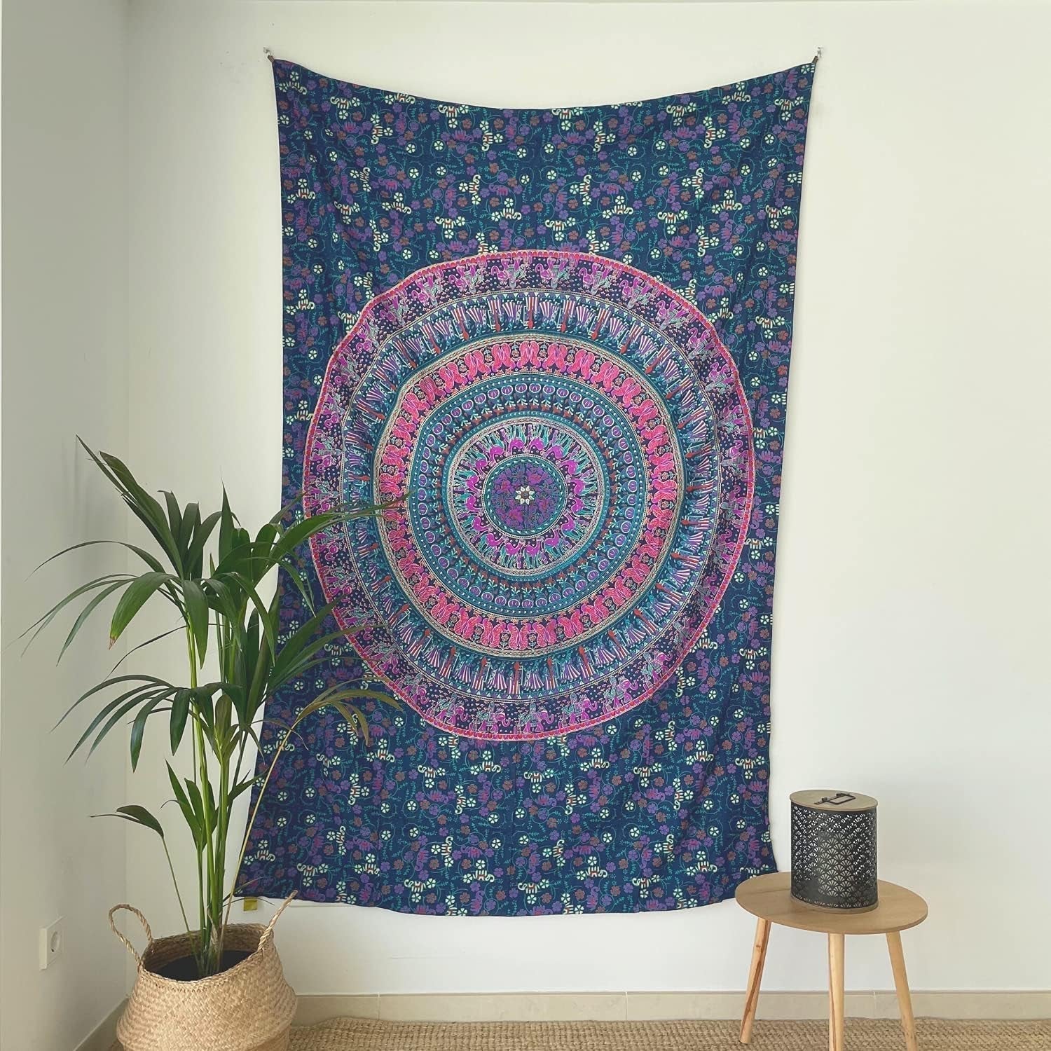 Gobelin momomus mandala farvet bomuld orientalsk design Hjem - Tilbehør og dekorationer Naty Shop Violet A 135L X 210B Cm