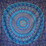 Gobelin momomus mandala farvet bomuld orientalsk design Hjem - Tilbehør og dekorationer Naty Shop Blå C 210L X 230B Cm