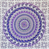 Gobelin momomus mandala farverige orientalske designs i bomuld Hjem - Tilbehør og dekorationer Naty Shop Hvid-lilla 135L X 210B Cm