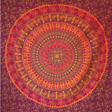 Gobelin momomus mandala farvet bomuld orientalsk design Hjem - Tilbehør og dekorationer Naty Shop Orange 210L X 230B Cm