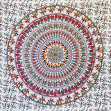 Gobelin momomus mandala farverige orientalske designs i bomuld Hjem - Tilbehør og dekorationer Naty Shop Hvid-brun 210L X 230B Cm