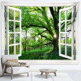 Gobelin jungle landskab xxl skov vinduesklud Hjem - Tilbehør og dekorationer Naty Shop 240L X 220B Cm