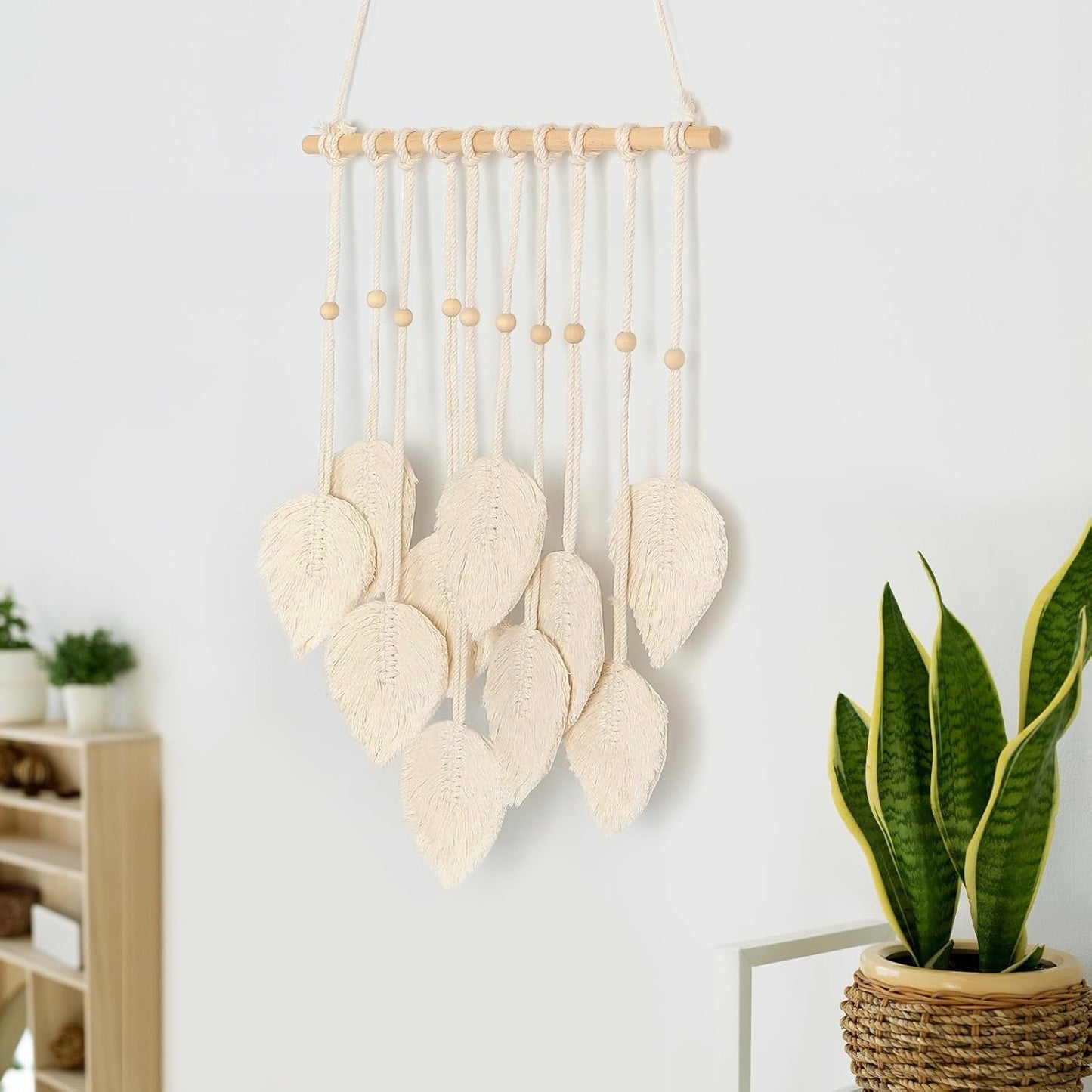 Tapestry quatre håndlavet flad guirlande vævede blade Hjem - Tilbehør og dekorationer Naty Shop