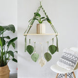 Tapestry træhylde guirlande vævede blade Hjem - Tilbehør og dekorationer Naty Shop