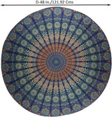 Rund gobelin påfugl mandala centimeter rund hippie front Hjem - Tilbehør og dekorationer Naty Shop