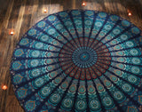 Rund gobelin påfugl mandala centimeter rund hippie front Hjem - Tilbehør og dekorationer Naty Shop