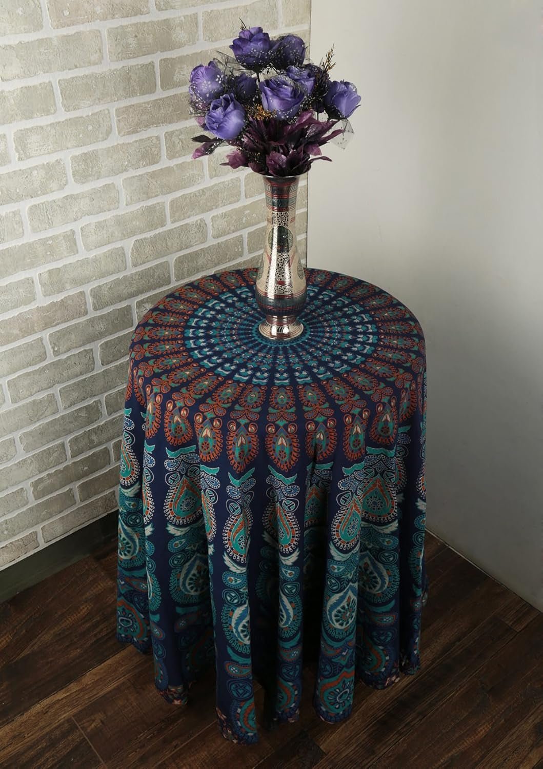 Rund gobelin påfugl mandala centimeter rund hippie front Hjem - Tilbehør og dekorationer Naty Shop