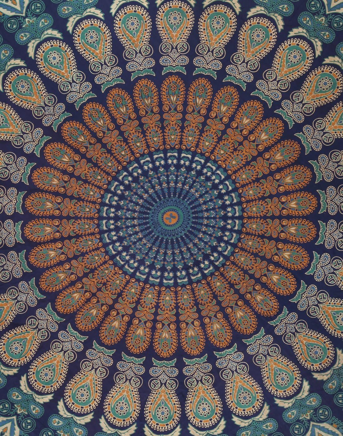 Rund gobelin påfugl mandala centimeter rund hippie front Hjem - Tilbehør og dekorationer Naty Shop