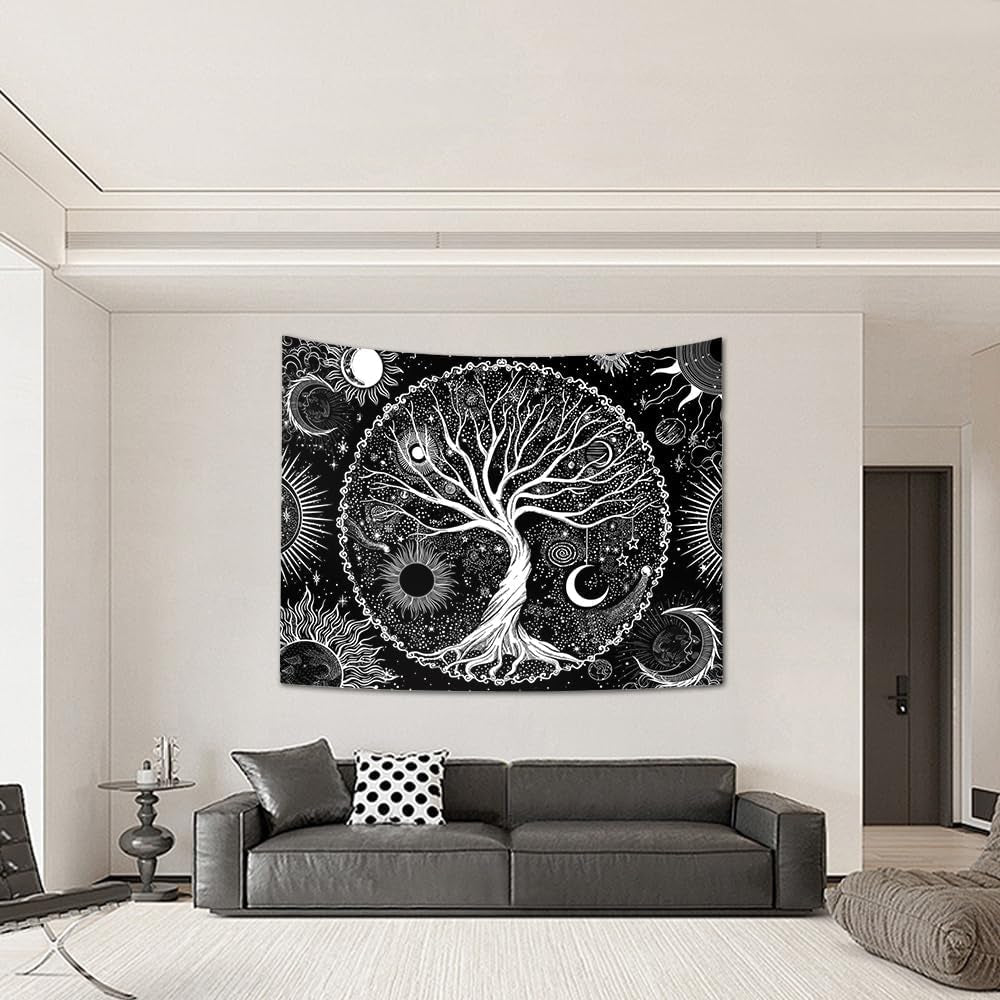 Tapestry sequpr træliv sol måne Hjem - Tilbehør og dekorationer Naty Shop