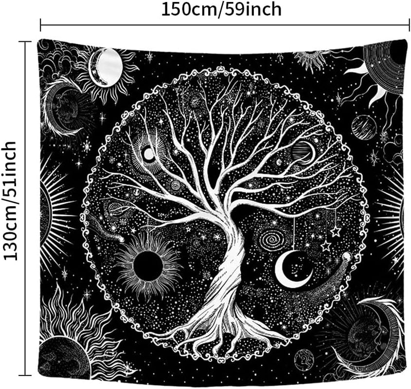 Tapestry sequpr træliv sol måne Hjem - Tilbehør og dekorationer Naty Shop