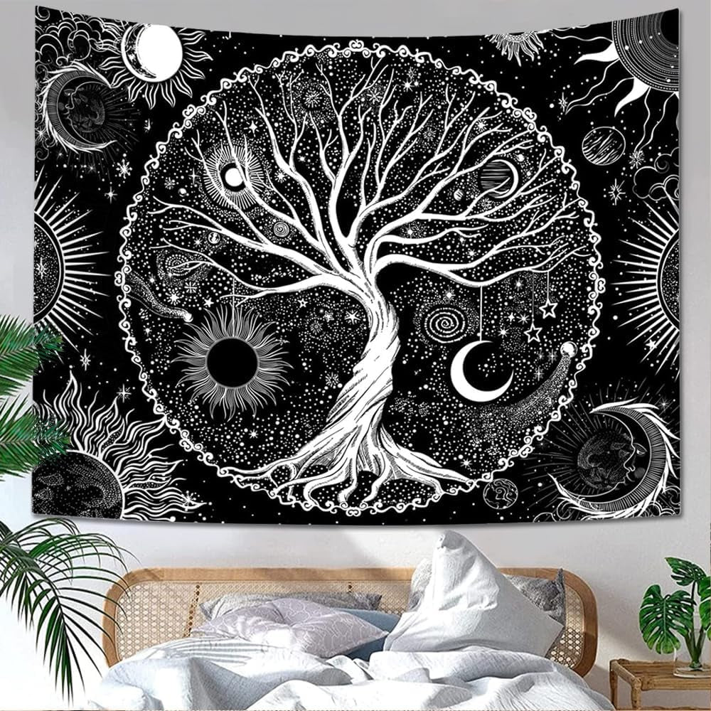 Tapestry sequpr træliv sol måne Hjem - Tilbehør og dekorationer Naty Shop 150L X 129,5B Cm