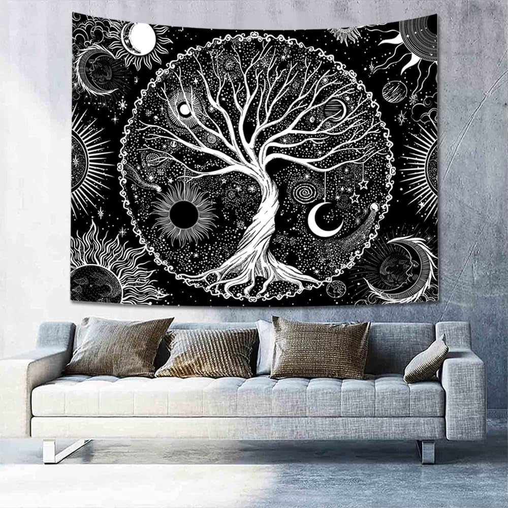 Tapestry sequpr træliv sol måne Hjem - Tilbehør og dekorationer Naty Shop