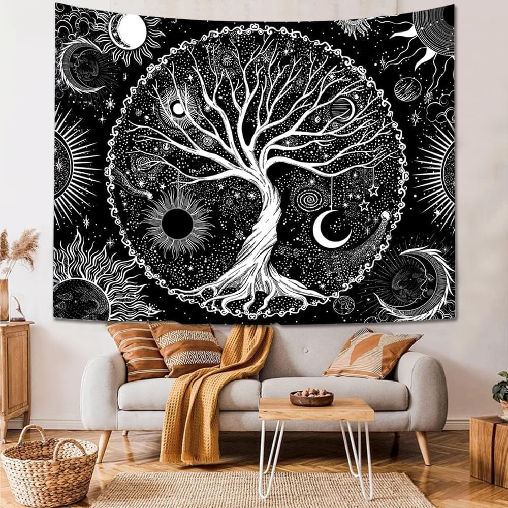 Tapestry sequpr træliv sol måne Hjem - Tilbehør og dekorationer Naty Shop